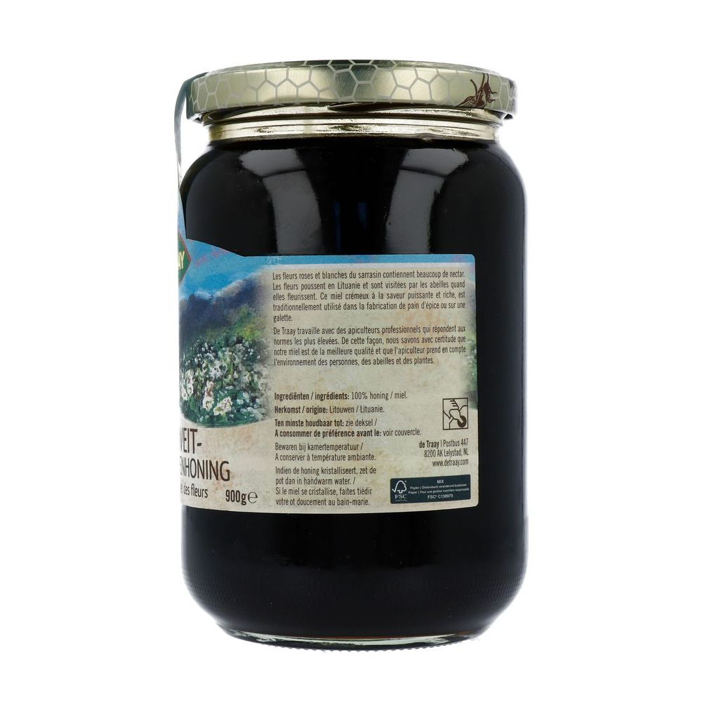 De Traay Boekweit- met bloemenhoning 900 gram