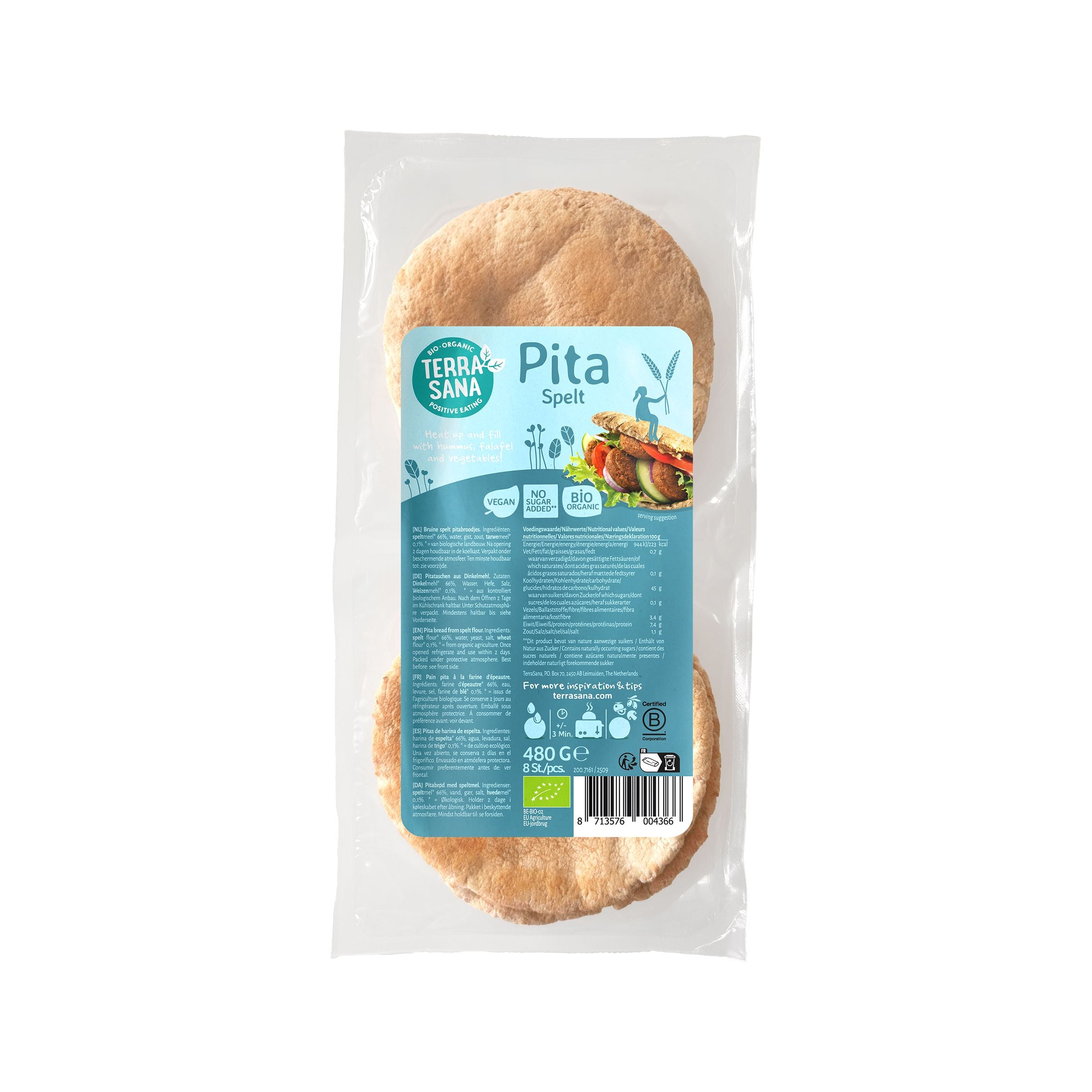 Terrasana Pitabrood spelt bio 480 gram