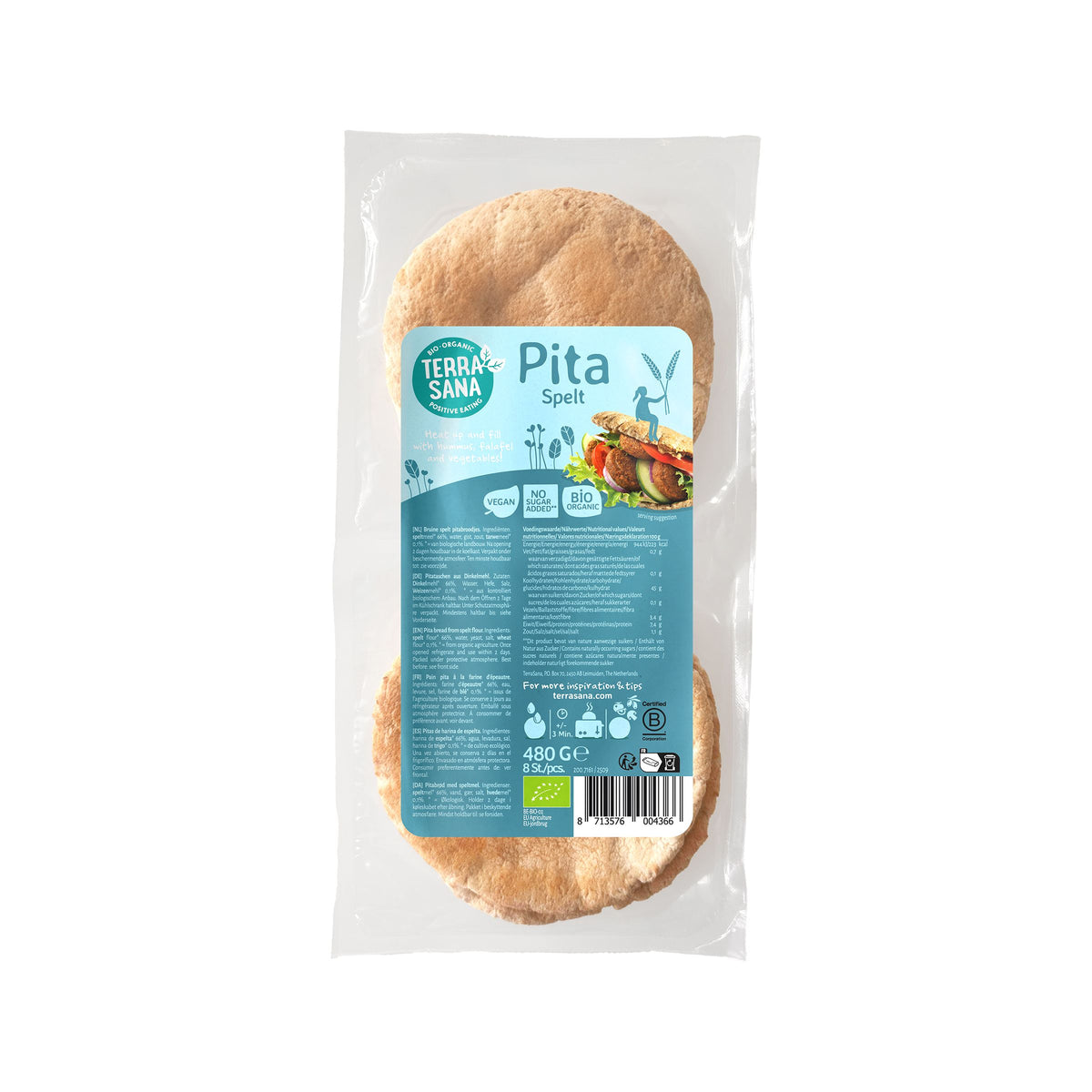 Terrasana Pitabrood spelt bio 480 gram