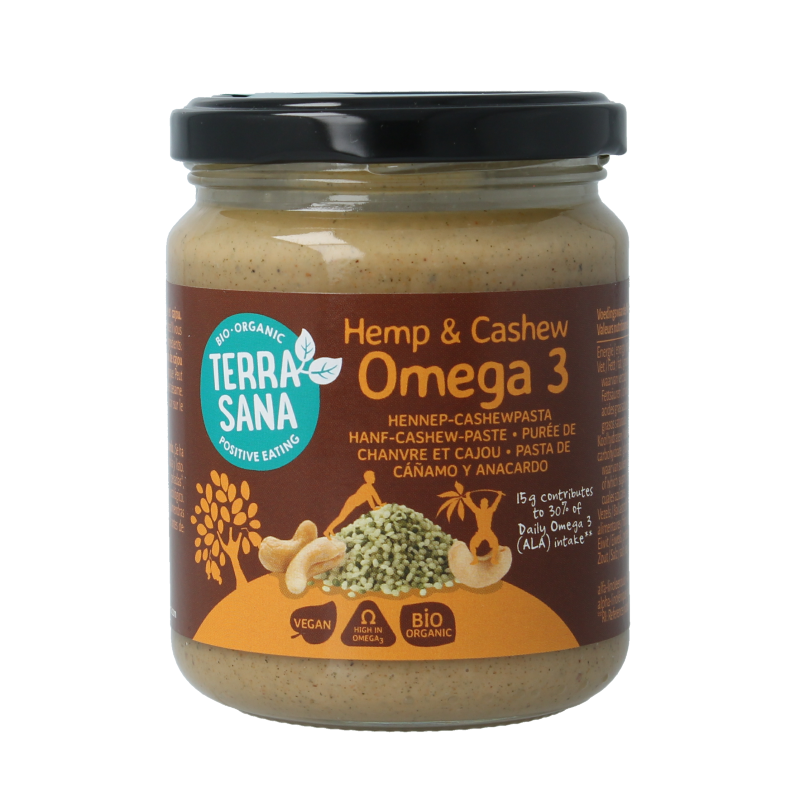 Terrasana Omega 3 hennep cashewpasta 250 gram