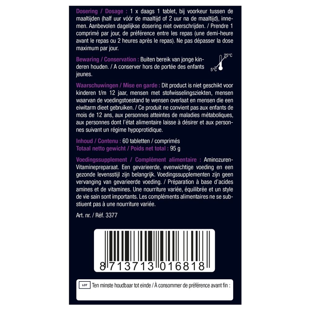 Lucovitaal L-lysine lipblaasje 60 tabletten