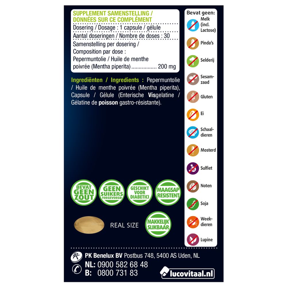 Lucovitaal Pepermuntolie 30 capsules