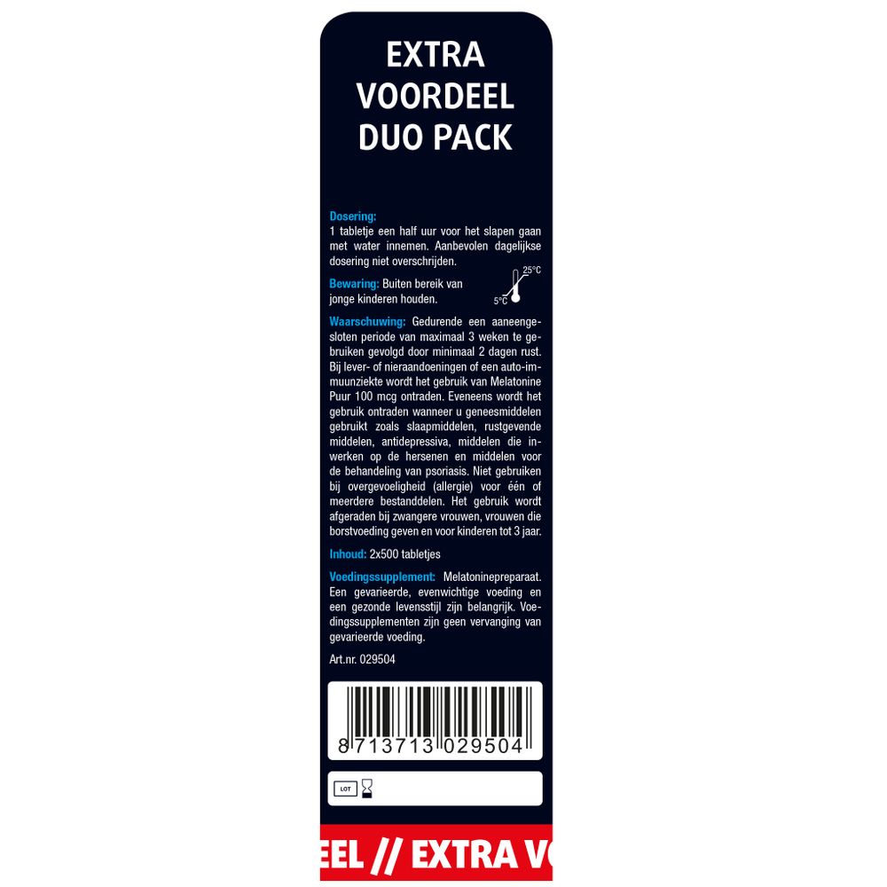 Lucovitaal Melatonine duo 0.1 mg 2 x 500 1000 tabletten