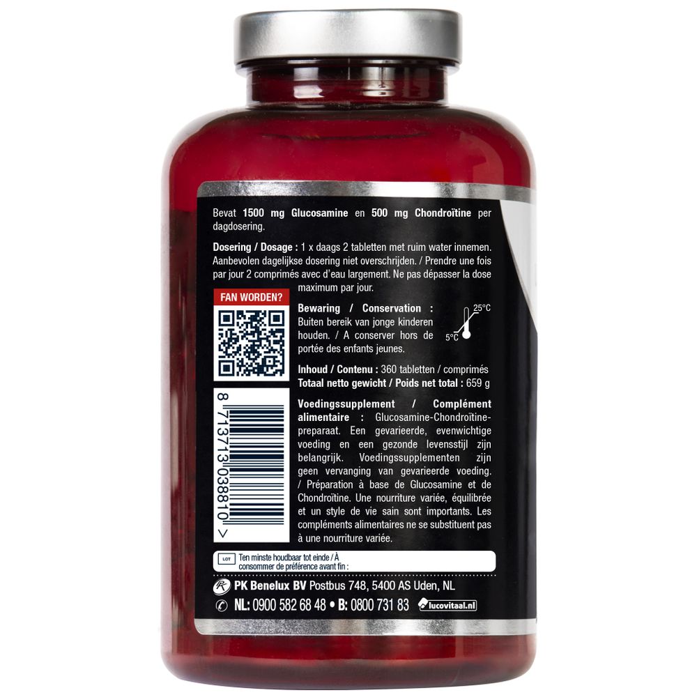 Lucovitaal Glucosamine/chondroitine pot 360 tabletten