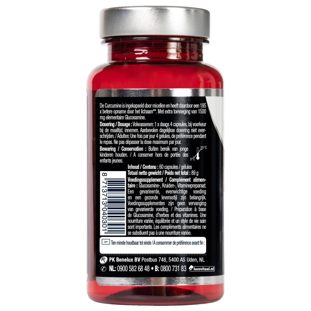 Lucovitaal Glucosamine & curcumine 1500/40 mg 60 capsules