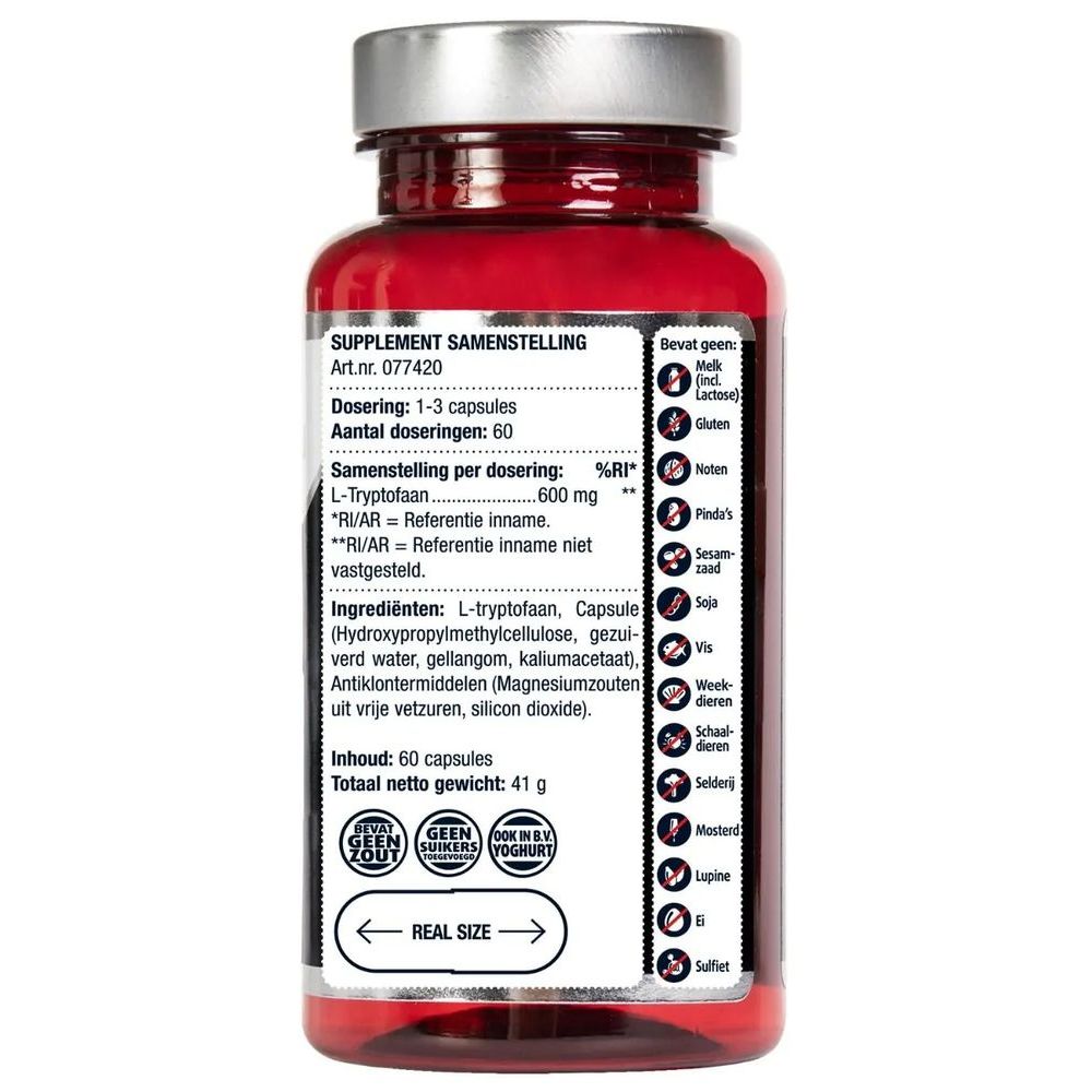 Lucovitaal L-Tryptofaan Puur 600 mg 60 capsules