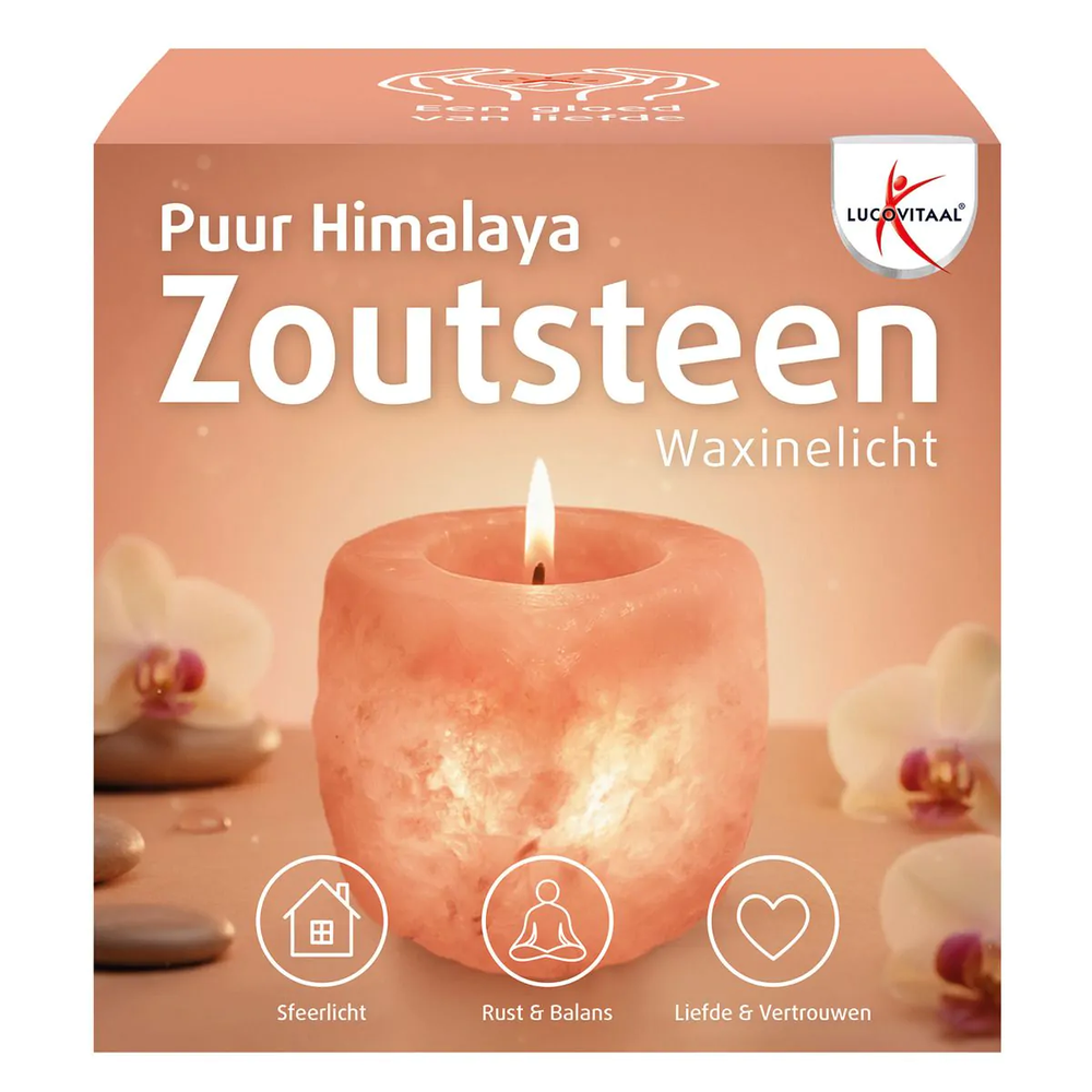 Lucovitaal Zoutsteen Waxinelicht 1 stuks