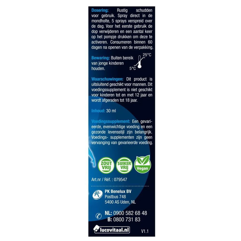 Lucovitaal Testosteron man support spray 30 ml