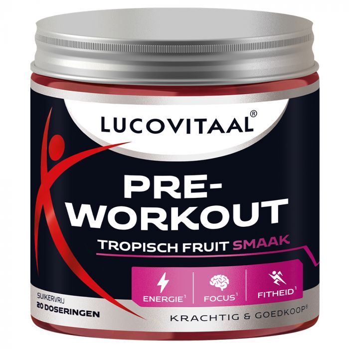 Lucovitaal Pre-workout tropisch fruit 200 gram