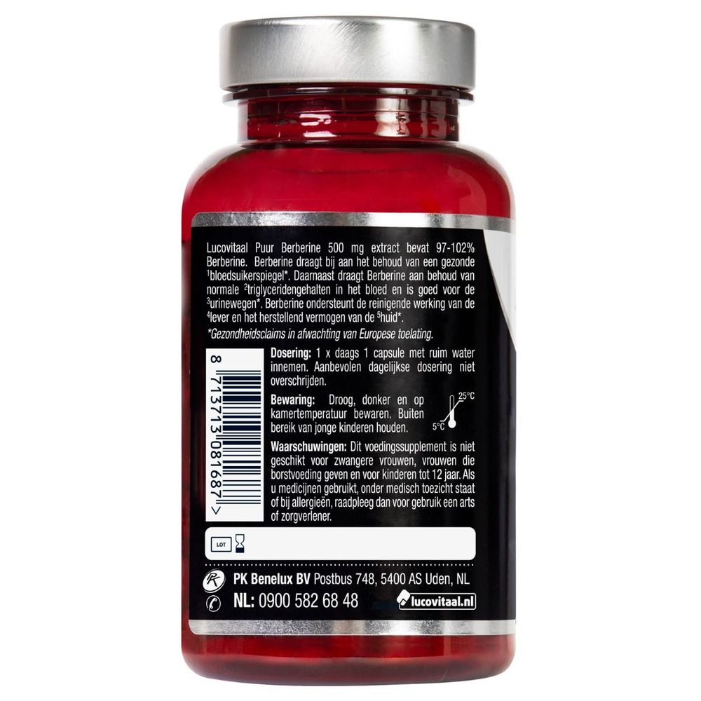 Lucovitaal berberine puur 500 mg 60 capsules