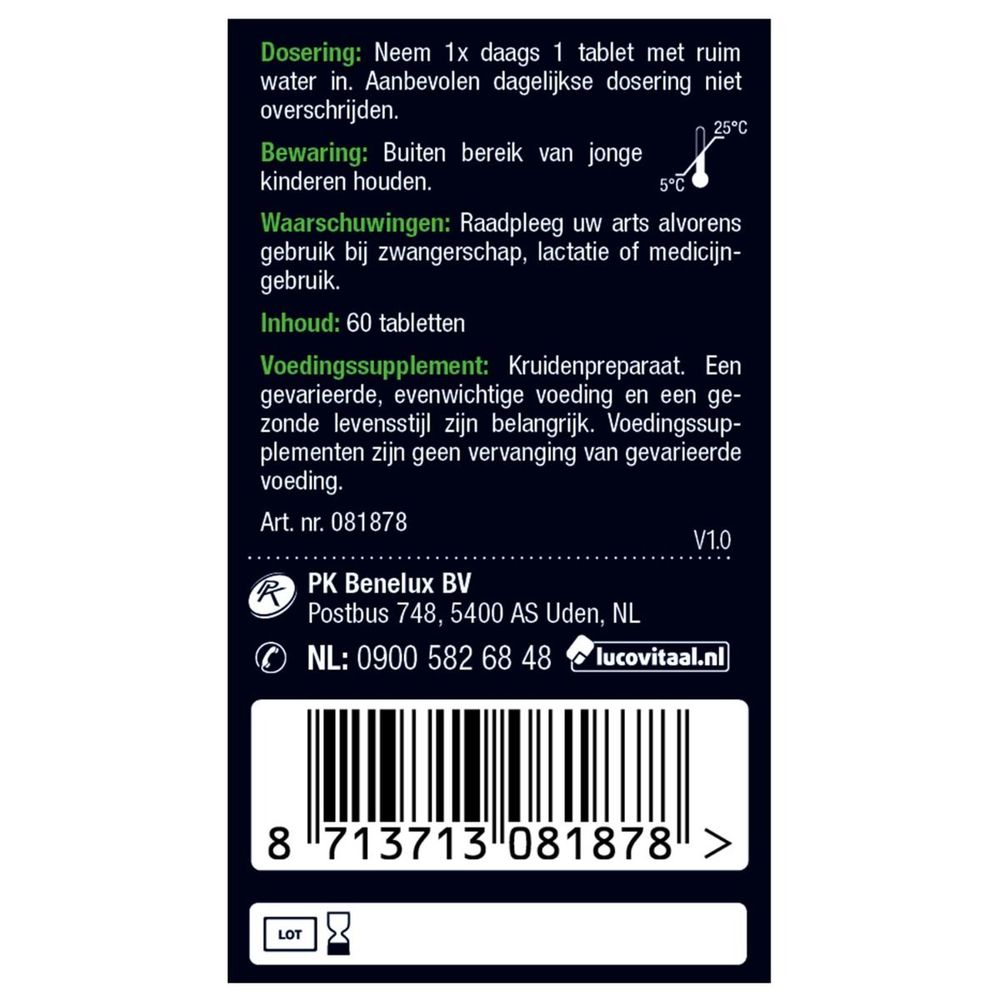 Lucovitaal Maca en shilajit puur 60 tabletten
