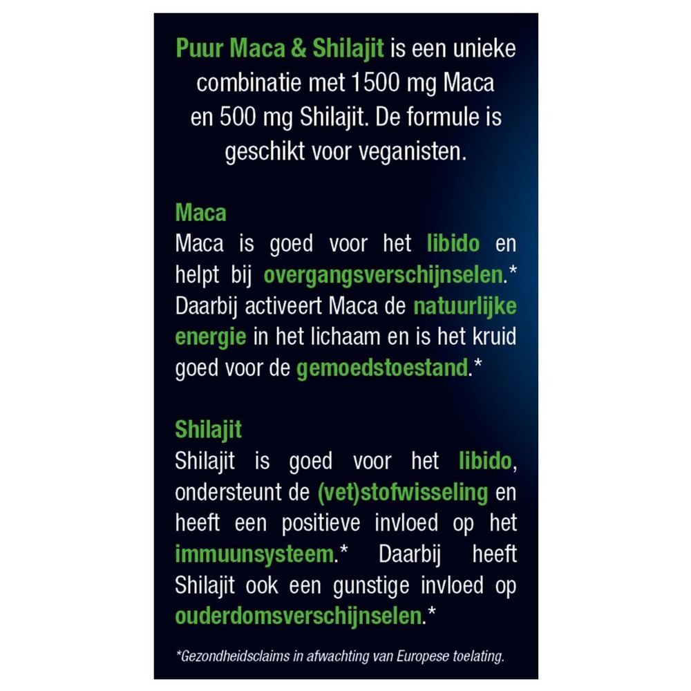 Lucovitaal Maca en shilajit puur 60 tabletten