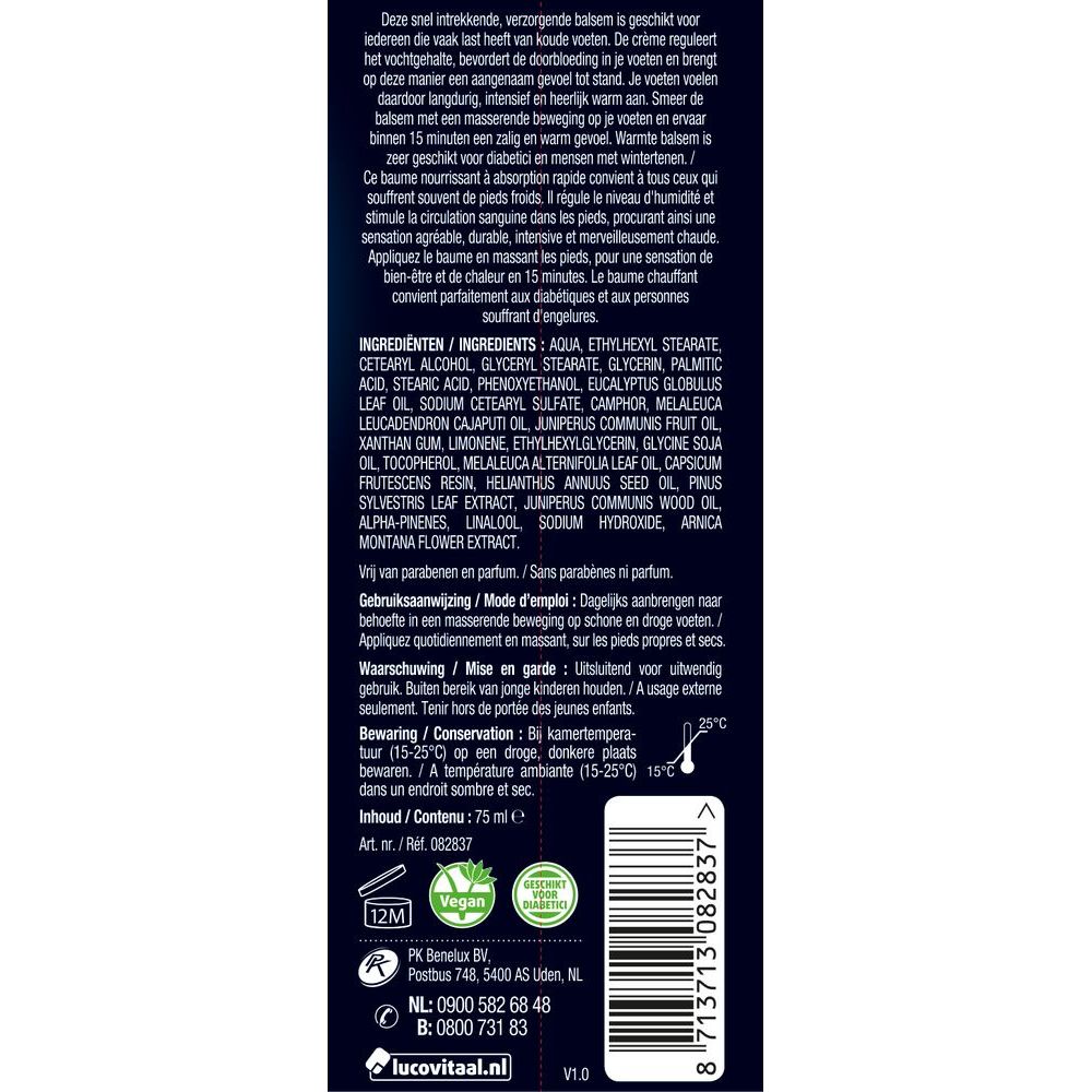 Lucovitaal Voeten warmte balsem 75 ml