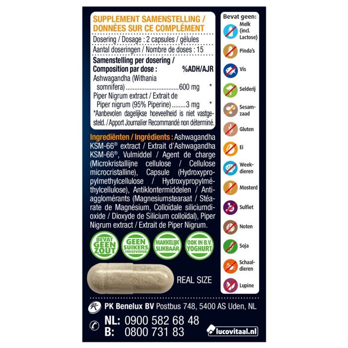 Lucovitaal Ashwagandha KSM-66 30 capsules