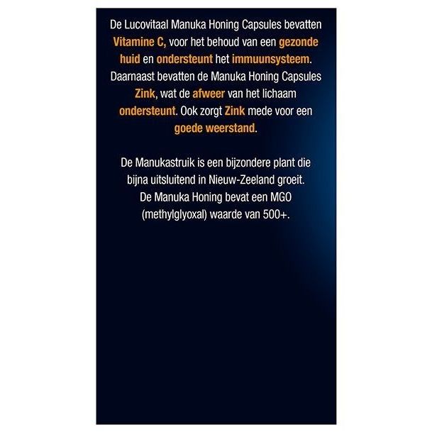 Lucovitaal Manuka honing zink 30 capsules