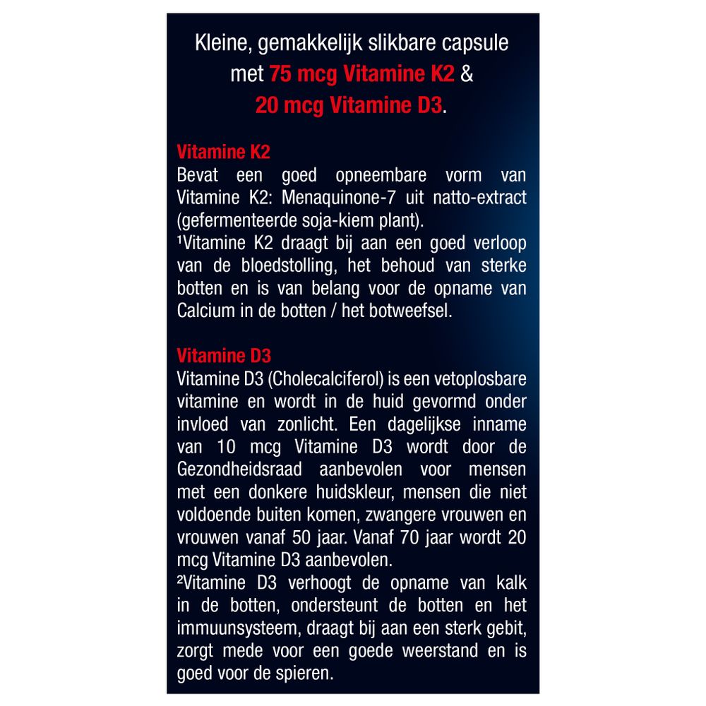 Lucovitaal Vitamine K2 + D3 60 capsules