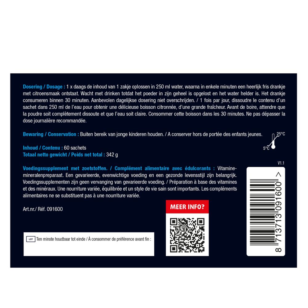 Lucovitaal Magnesium citraat poeder 400 mg 60 sachets