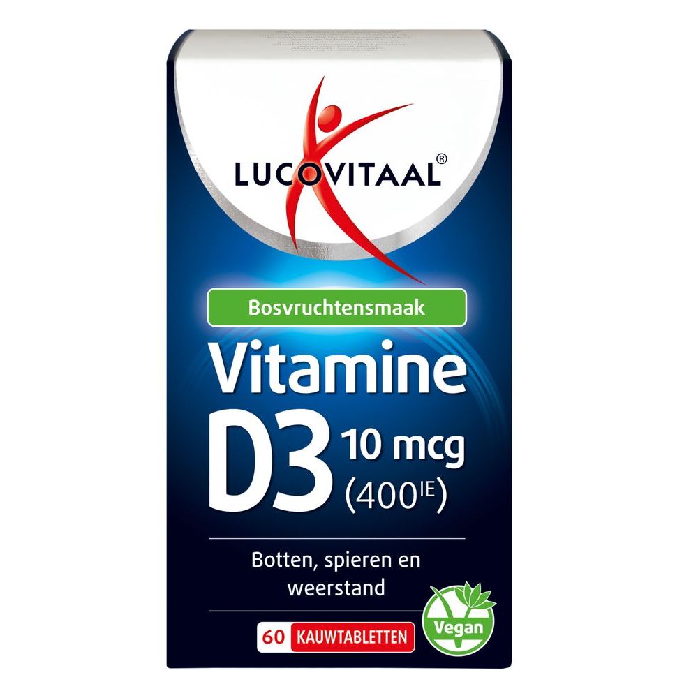 Lucovitaal Vitamine D3 10 mcg 60 kauwtabletten