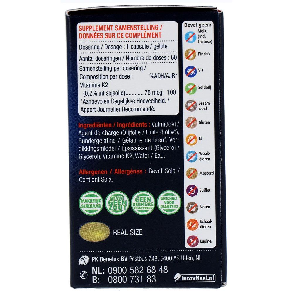 Lucovitaal Vitamine K2 75 mcg 60 capsules