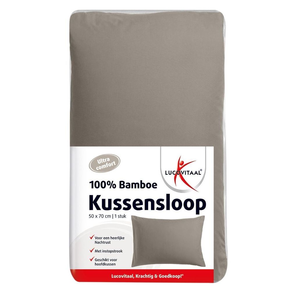 Lucovitaal Kussensloop bamboo taupe 50x70 1 stuks