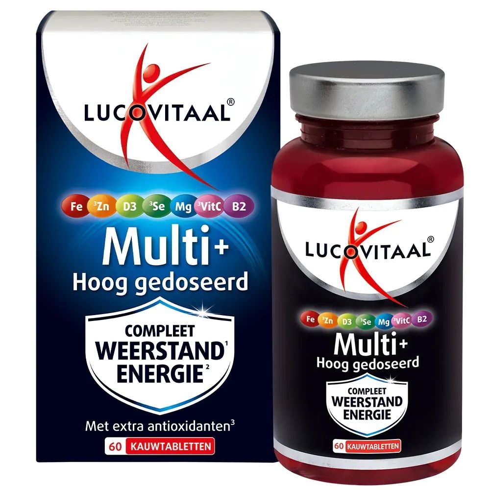 Lucovitaal Multi+ weerstand hoog gedoseerd 60 kauwtabletten