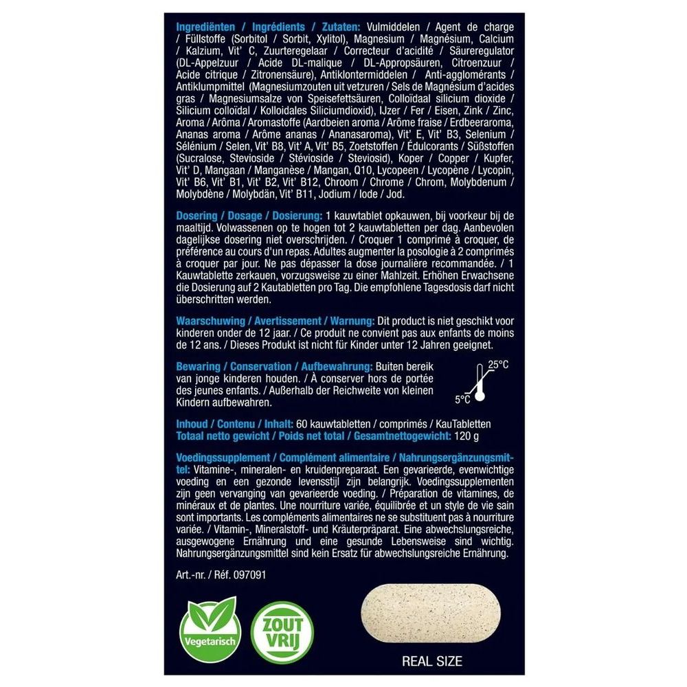 Lucovitaal Multi+ weerstand hoog gedoseerd 60 kauwtabletten