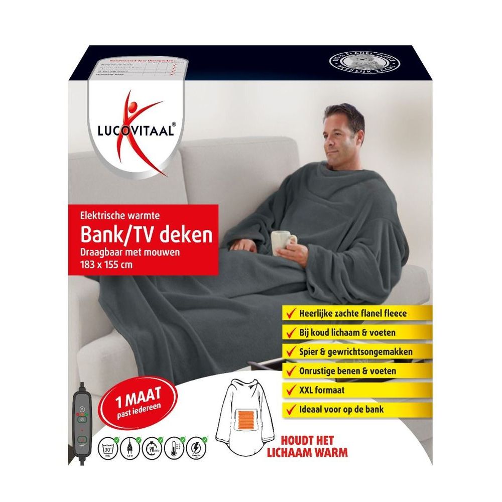 Lucovitaal Electrische warmte bank/TV deken 1 paar