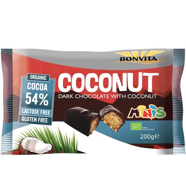 BonVita Coconut Dark Chocolate Mini's 200 gr