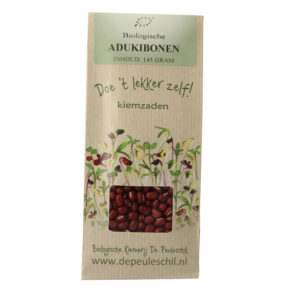 Biologische kiemerij De Peuleschil Adukibonen145 gram