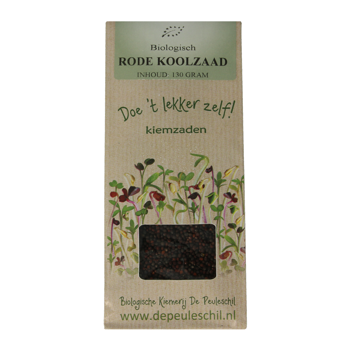 Biologische kiemerij De Peuleschil Rode kool zaad130 gram