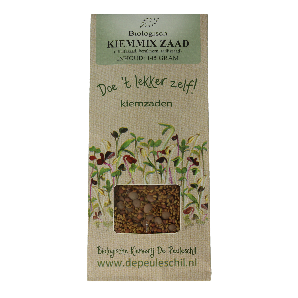 Biologische kiemerij De Peuleschil Kiemmixzaad145 gram