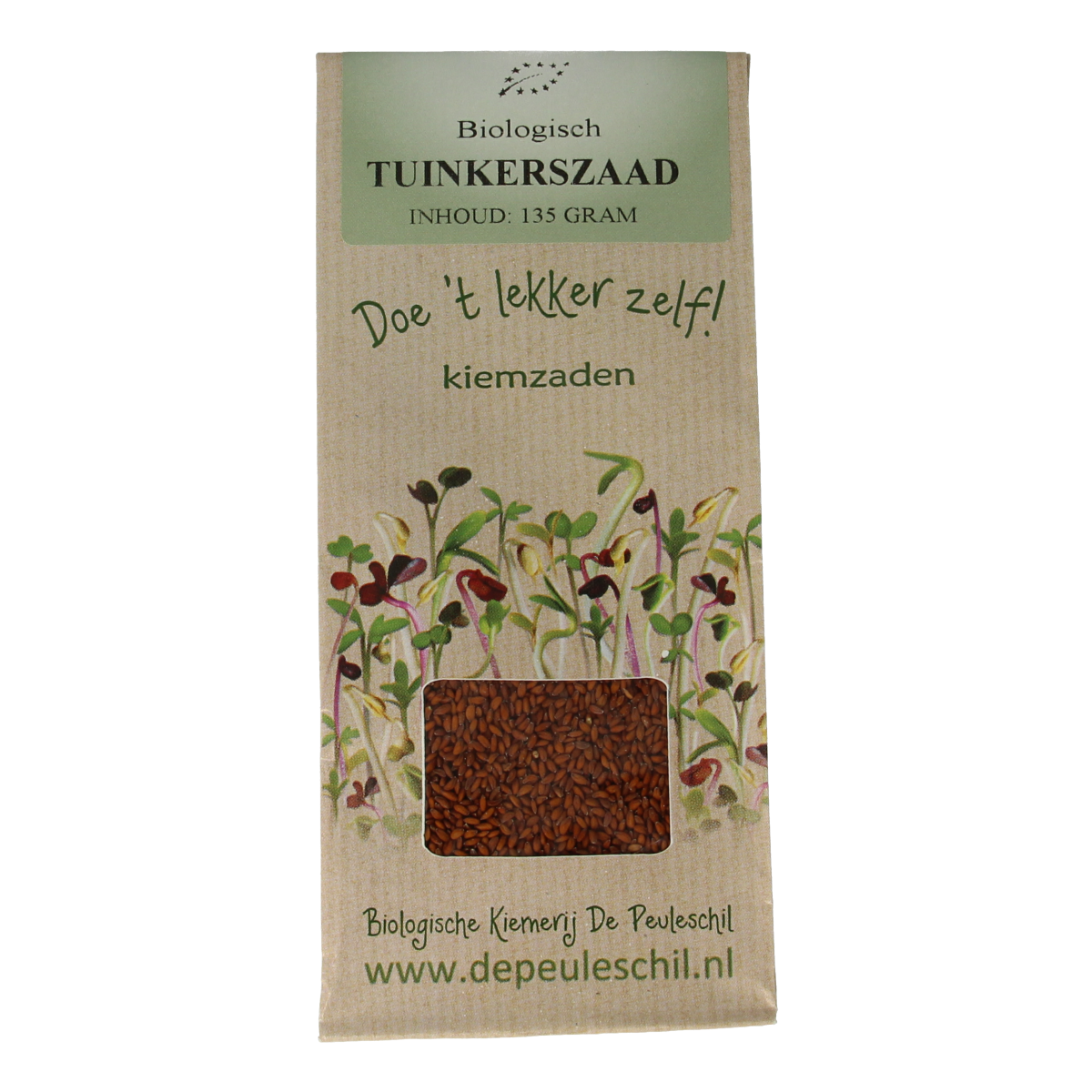 Biologische kiemerij De Peuleschil Tuinkerszaad135 gram