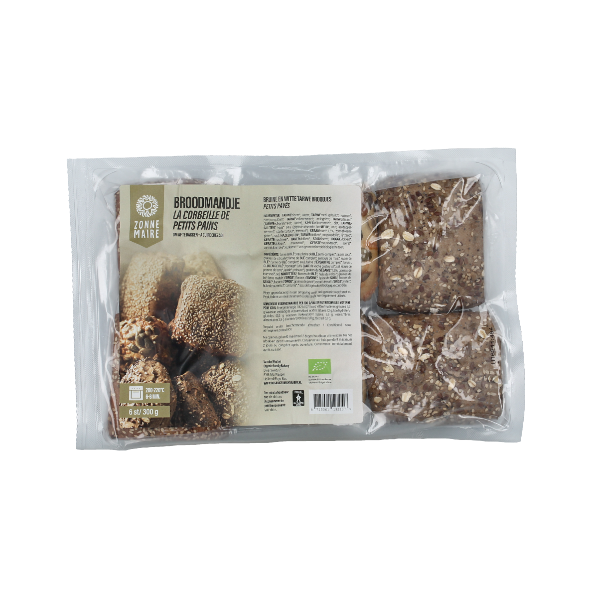 Zonnemaire broodmandje zav biologisch 6 stuks