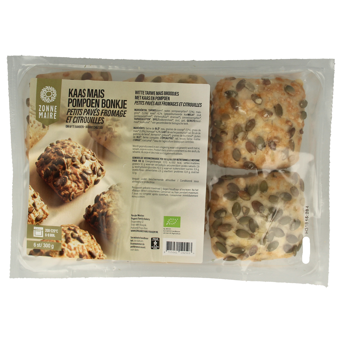 Zonnemaire Kaas mais broodje pompoenpit 300 gram