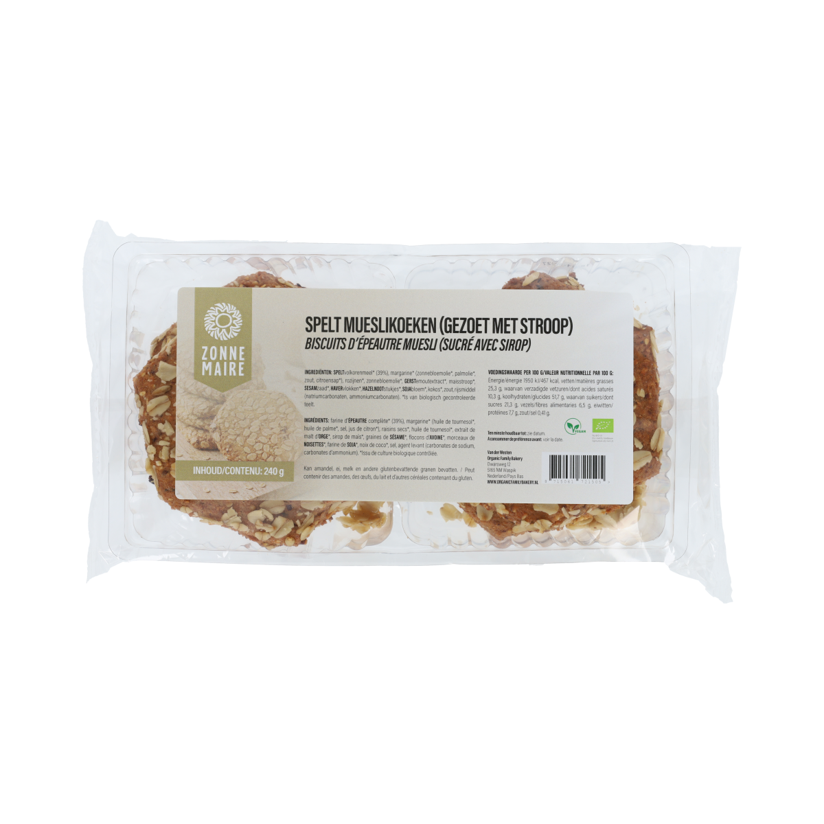 Zonnemaire Spelt mueslikoeken 240 gram