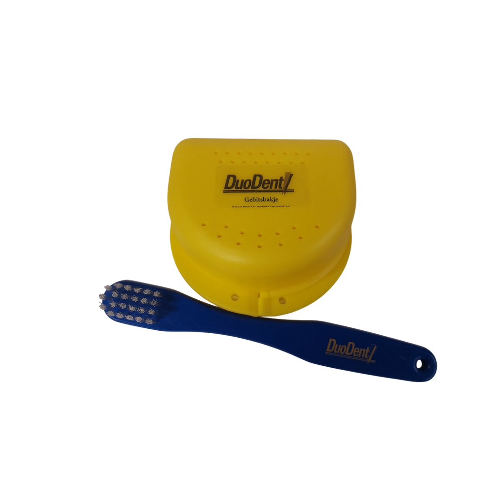 DuoDent Prothese borstel / Gebitsbakje set