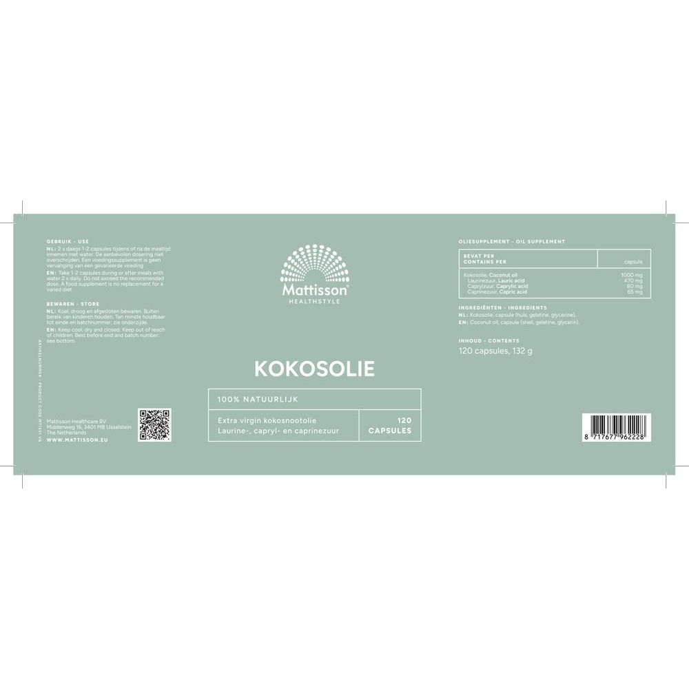 Mattisson Kokosnoot olie 120 softgels