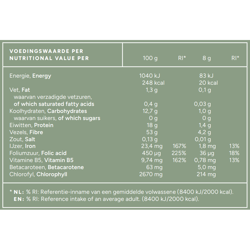 Mattisson Biologisch Tarwegras 125 gram