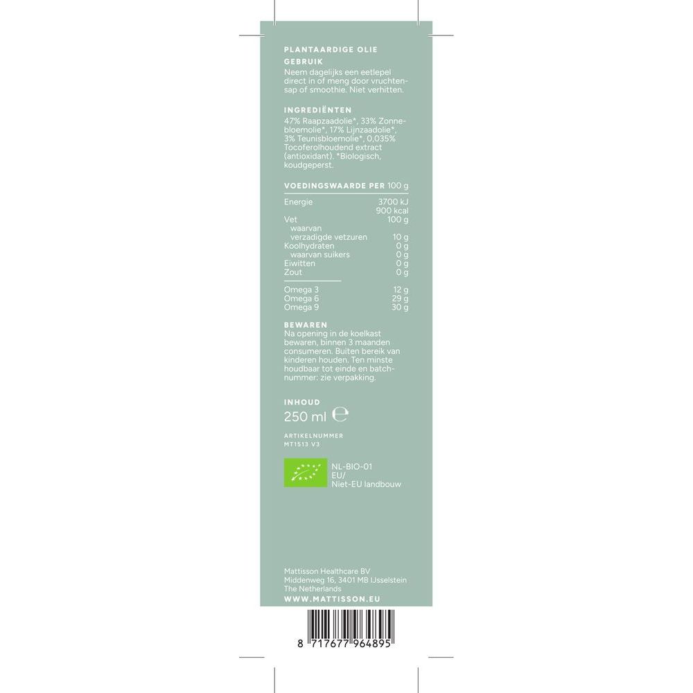 Mattisson Omega 3 6 9 olie 250 ml