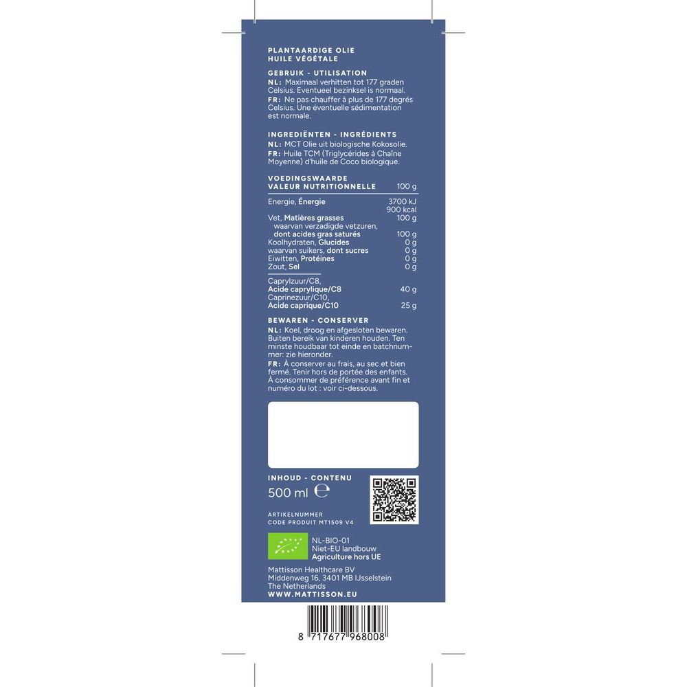 Mattisson MCT olie blend bio 500 ml