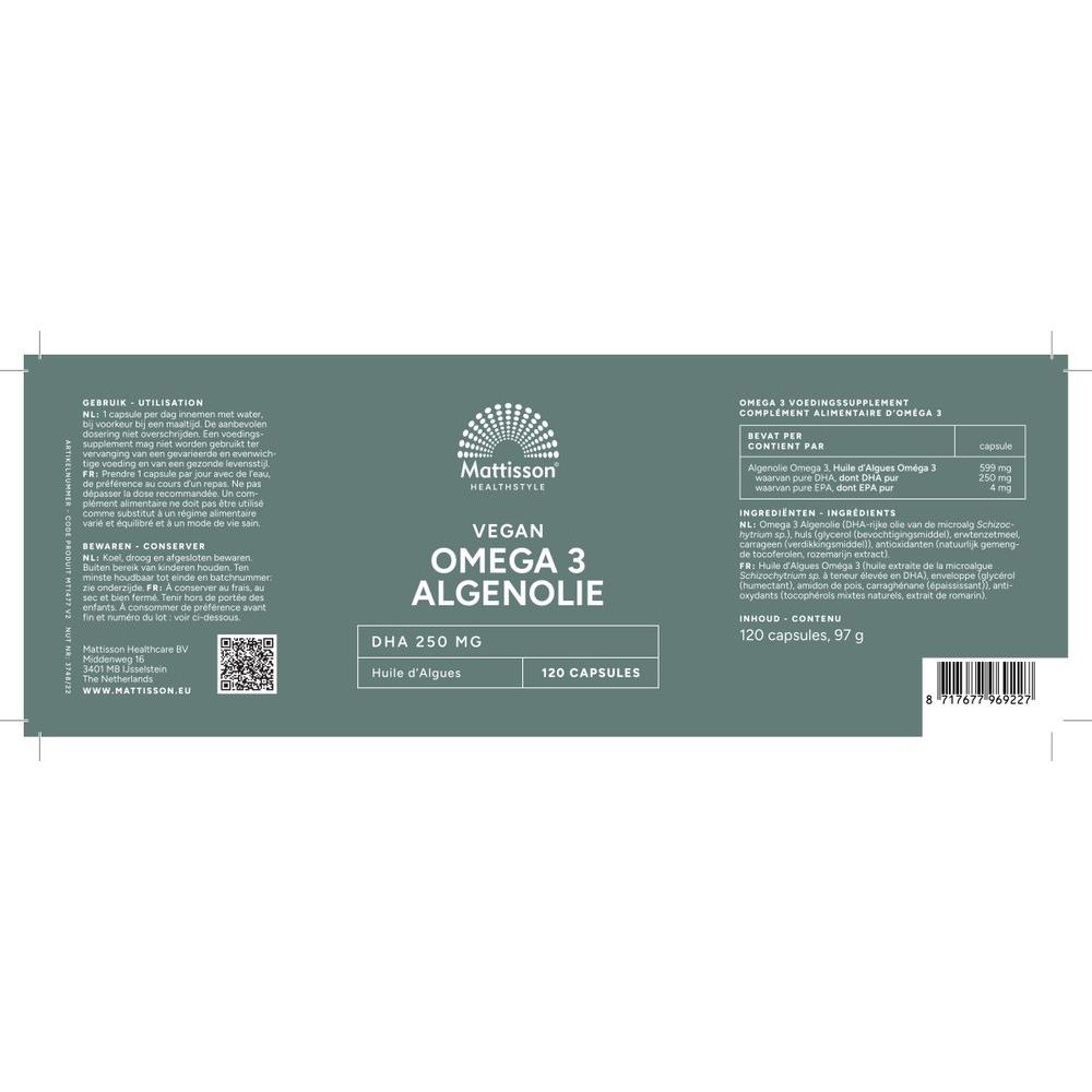 Mattisson Algenolie DHA 260 mg 120 vcaps