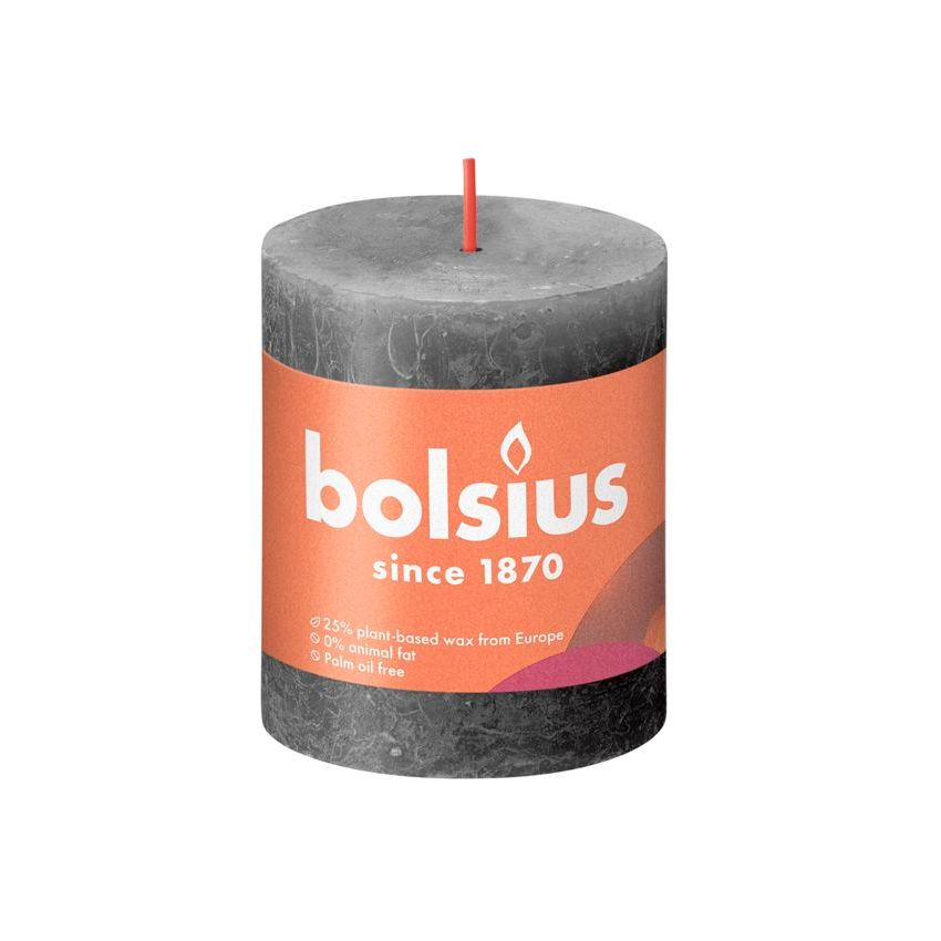 Bolsius Rustiek Stompkaars Stormy Grey 80/68 1 st