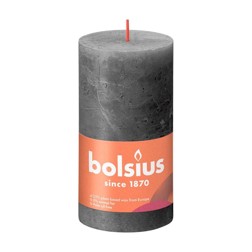 Bolsius Rustiek Stompkaars Stormy Grey 130/68 1 st