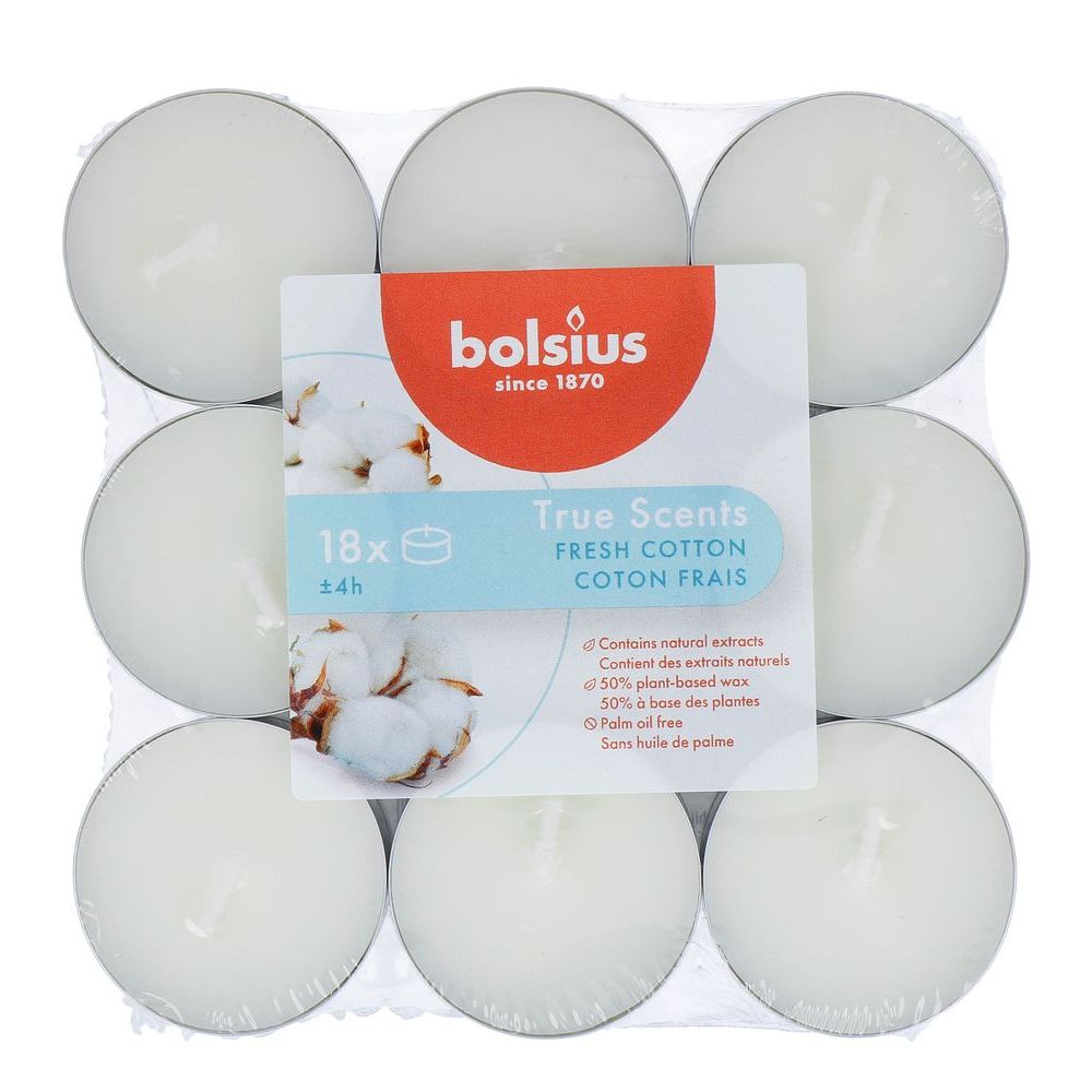 Bolsius Geurtheelichten True Scents Fresh Cotton 4 uur 18 st