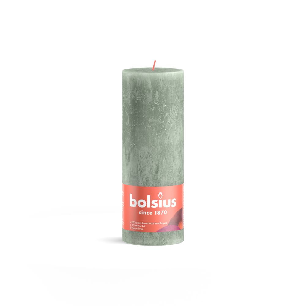 Bolsius Rustiek Stompkaars 190/68 Jade Green 1 st