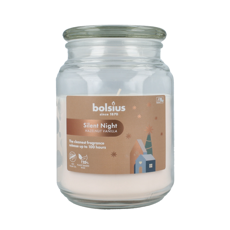 Bolsius Geurglas met deksel silent night hazelnut vanilla