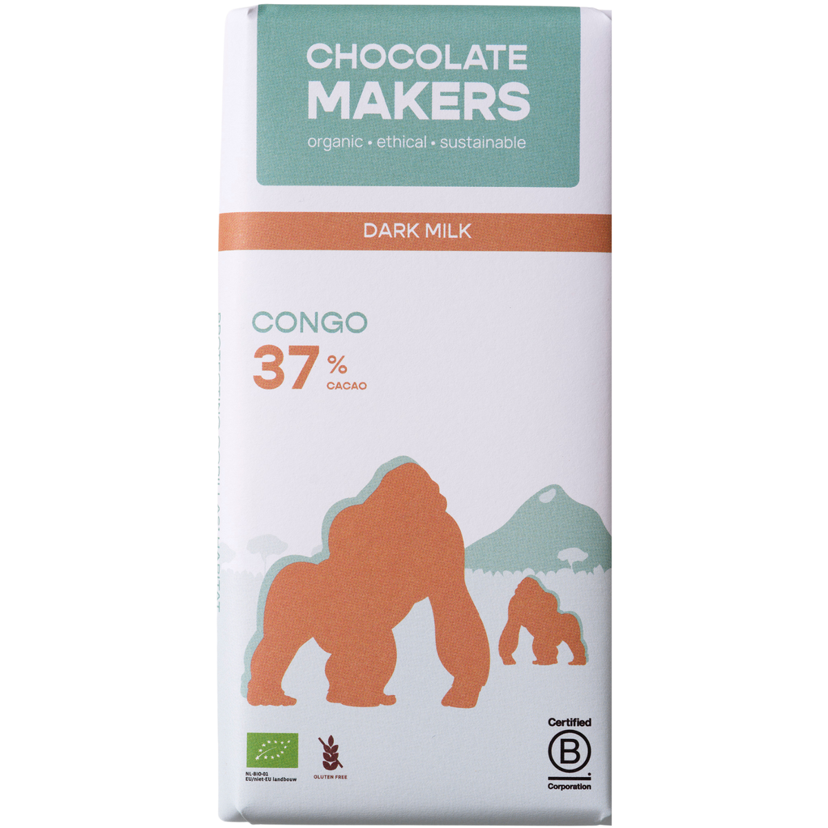 Chocolatemakers Gorilla melk 37% 80 gram