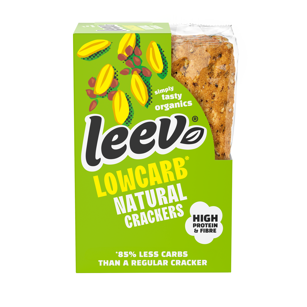 Leev Qrackers lowcarb 3 x 2 stuks 80 gram