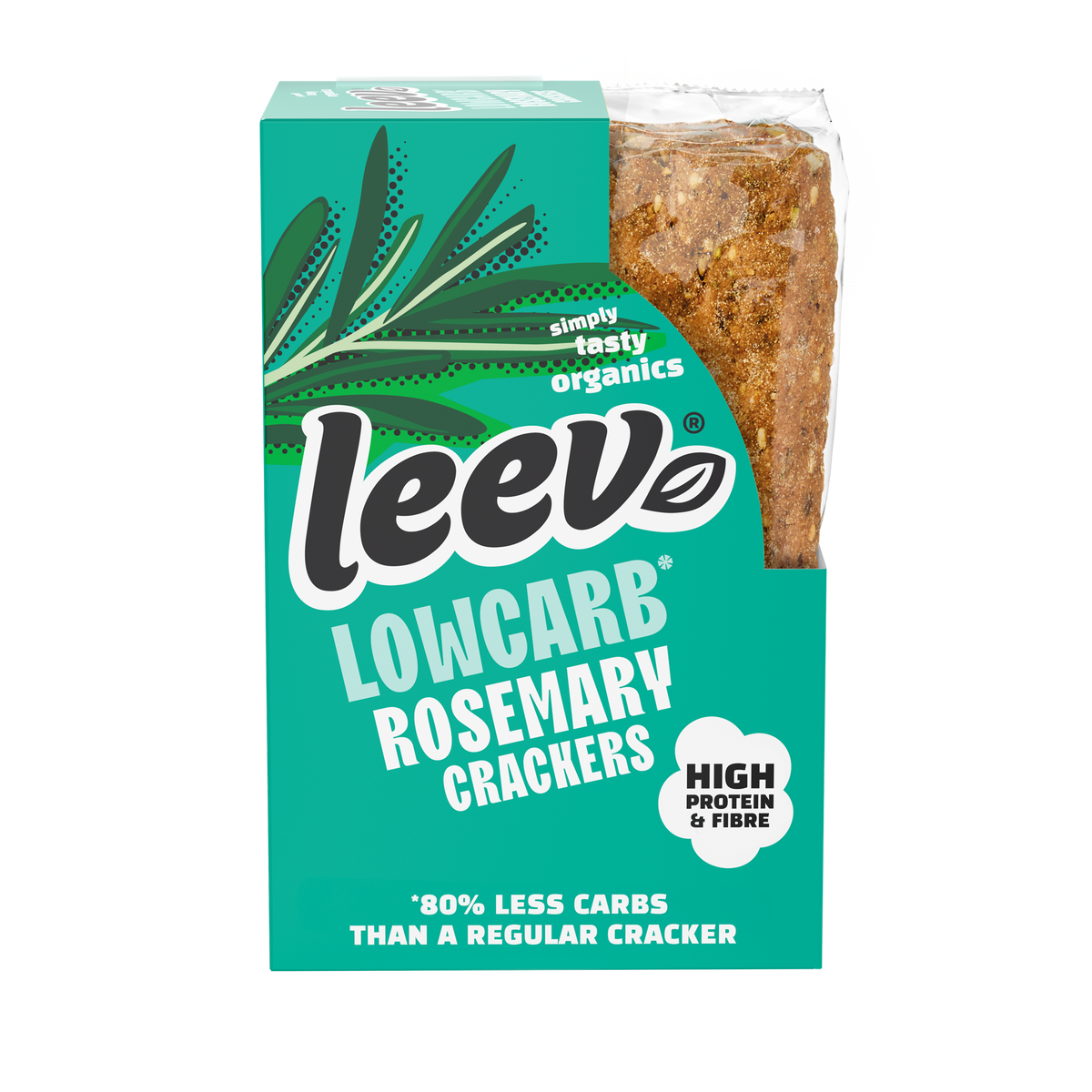 Leev qrackers rosemary seasalt 3 x 2 biologisch 6 stuks