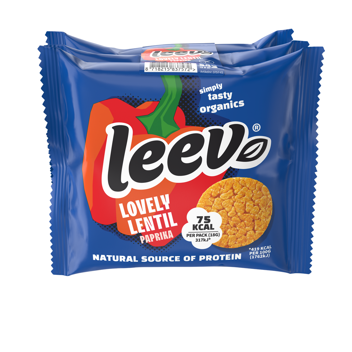 Leev lovely lentil cakes paprika biologisch 54 gram